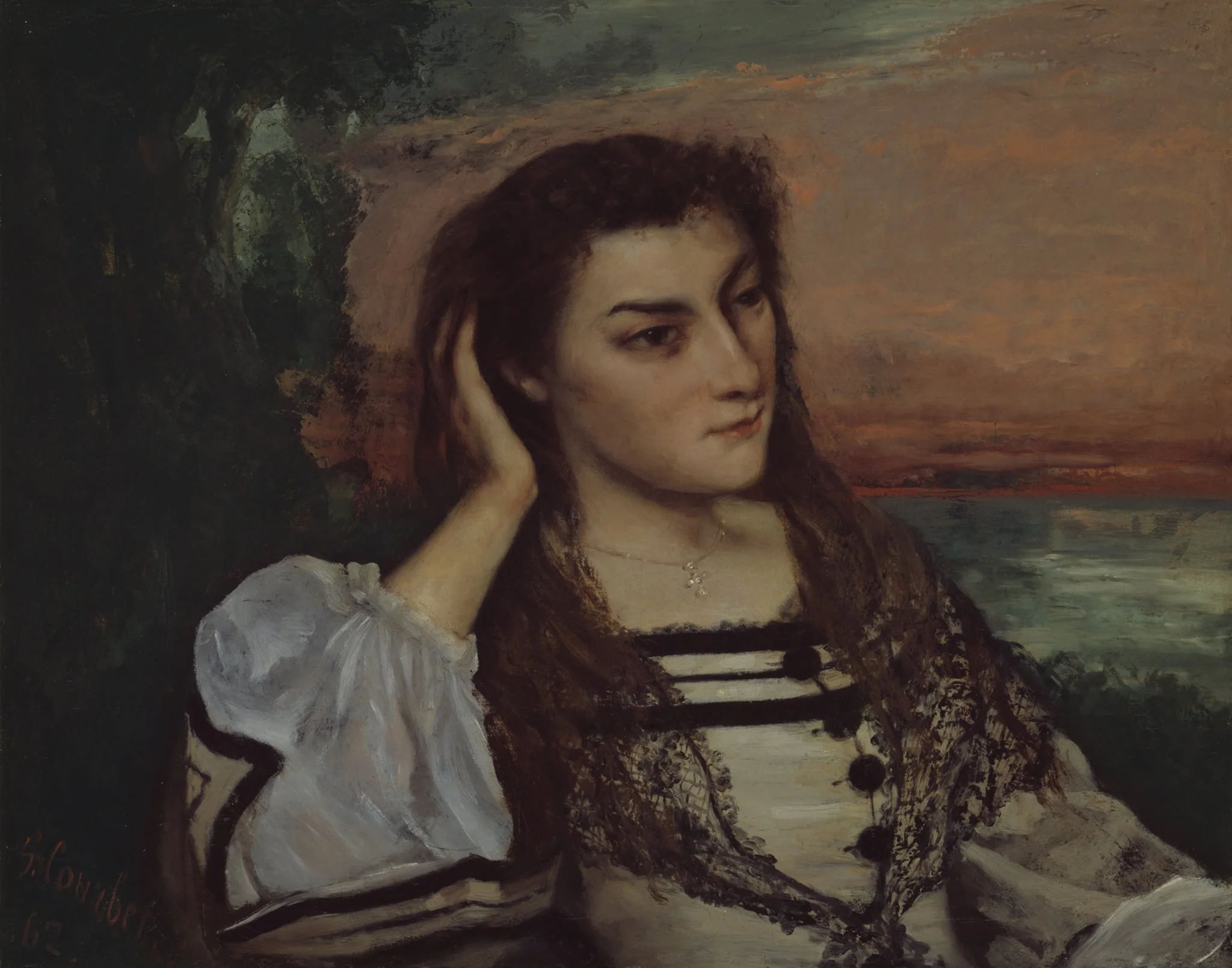 Rêverie (Portrait of Gabrielle Borreau), detail