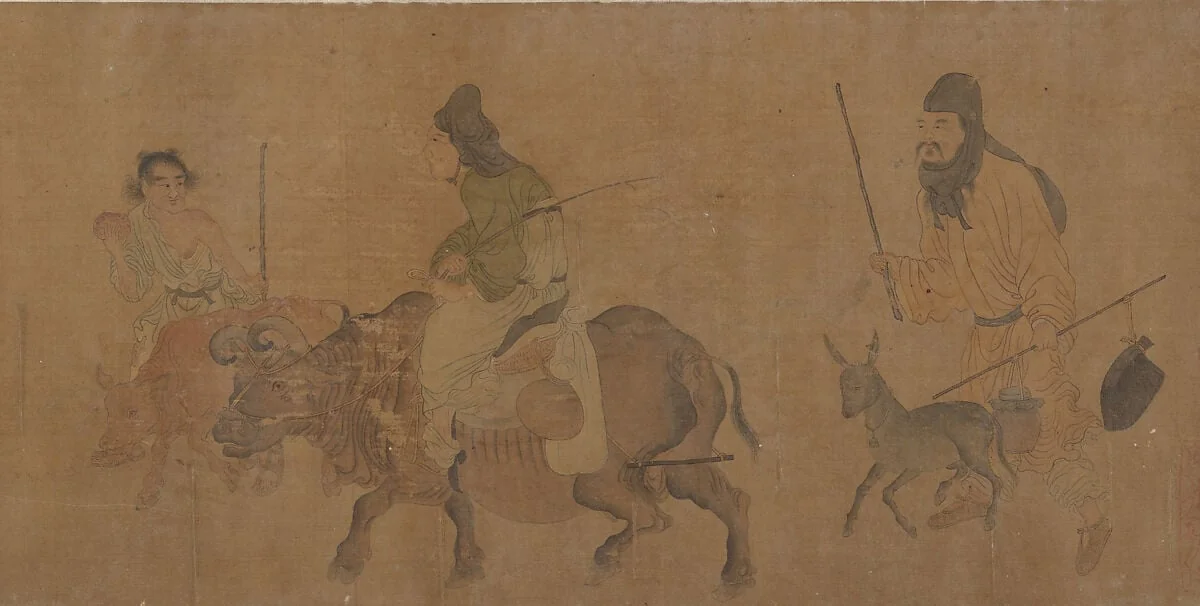 明/清 佚名 趙孟頫(僞款) 西成歸樂圖 卷|Happy Return from the West, detail