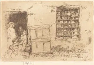 The Village Sweet-Shop, by James McNeill Whistler, ink, 1887