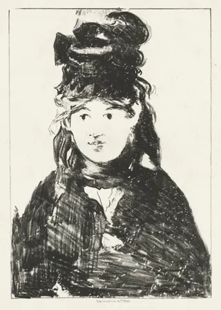 Berthe Morisot, by Édouard Manet, ink, 1873