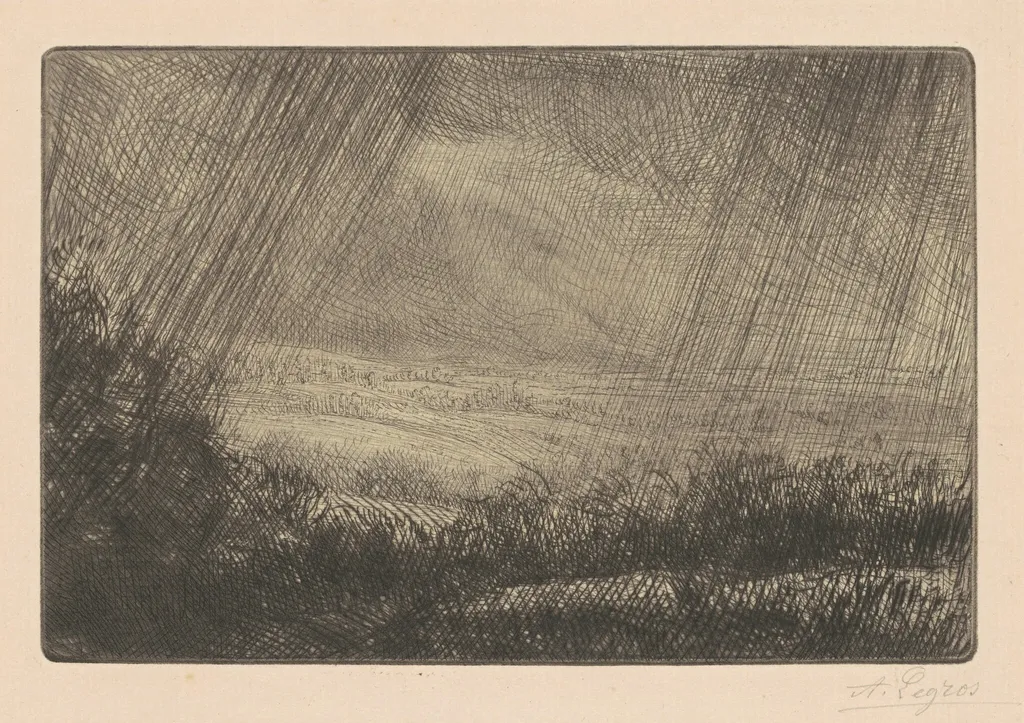 Plain (La Plaine), by Alphonse Legros, ink, 1894