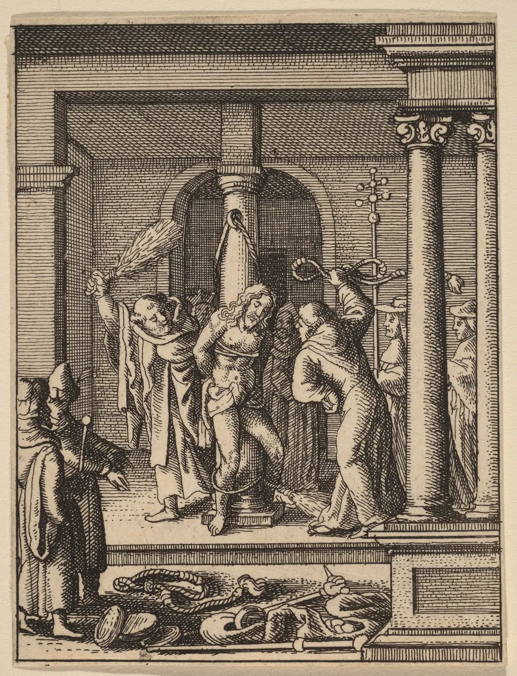 The Scourging, by Wenceslaus Hollar, ink, 1642