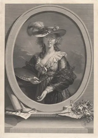 Élisabeth Louise Vigée Le Brun, by Johann Gotthard Müller, ink, 1785