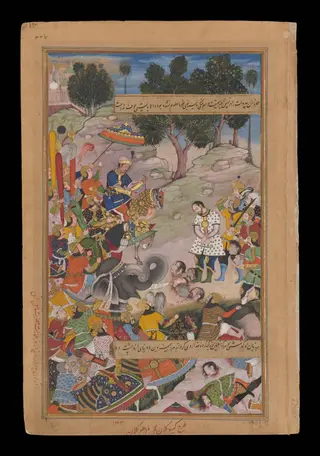 Bahadur Khan, by Kesav Kalan, paint, 1592