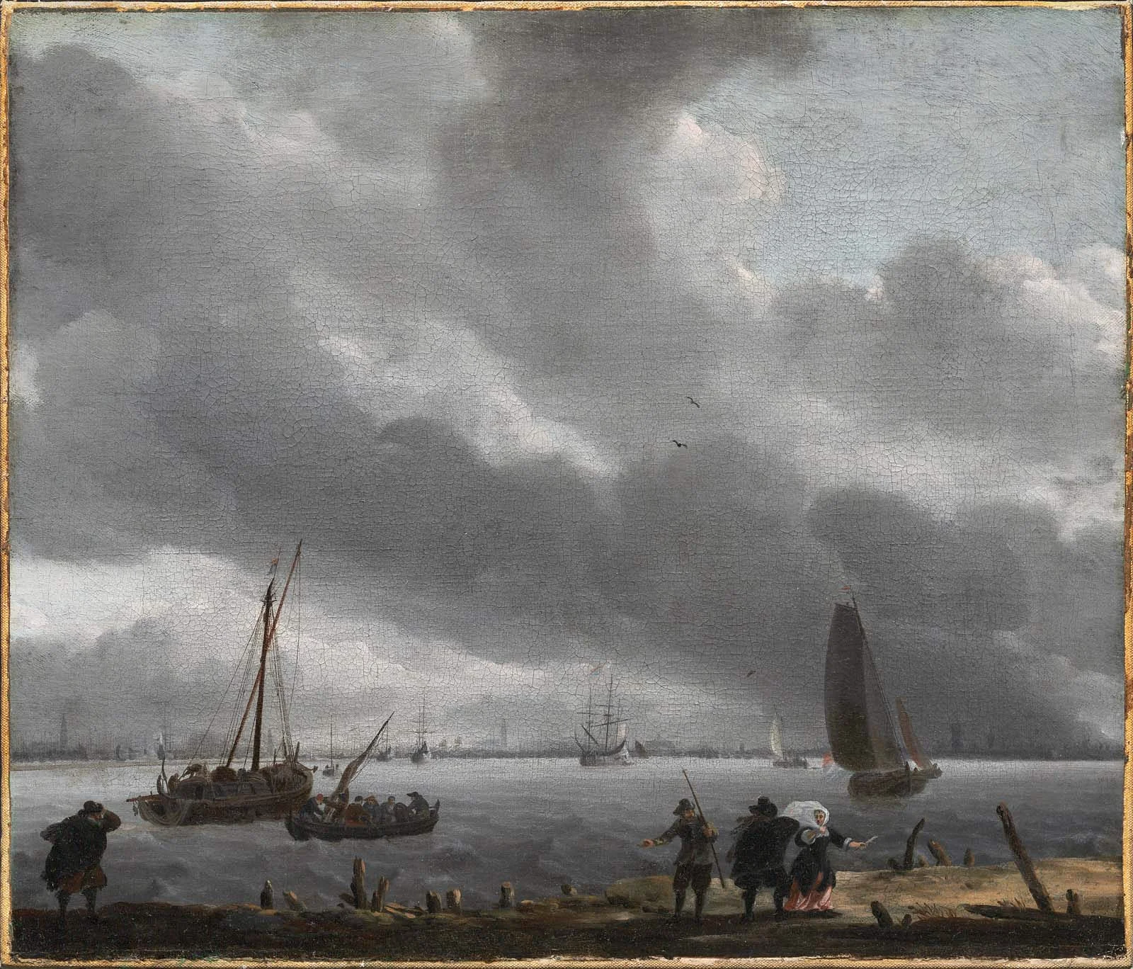 View across the River Y toward Amsterdam, detail