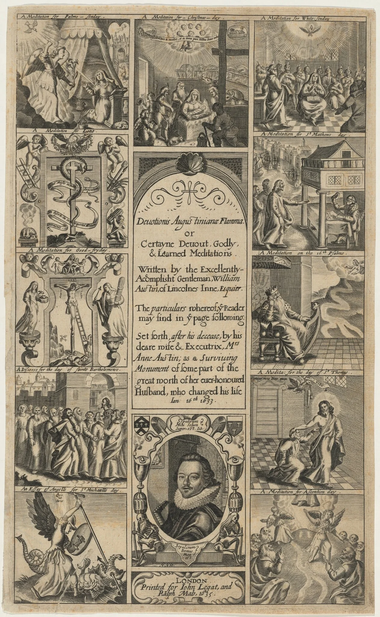 Title Page for Devotionis Augustinianae Flamma, by William Austin, detail