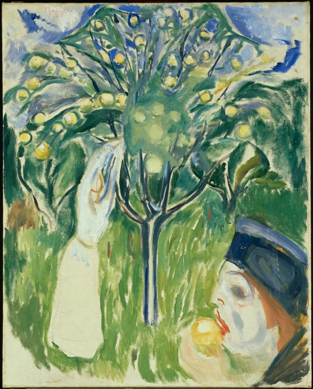Two Women in the Garden, by Edvard Munch, oil, 1919