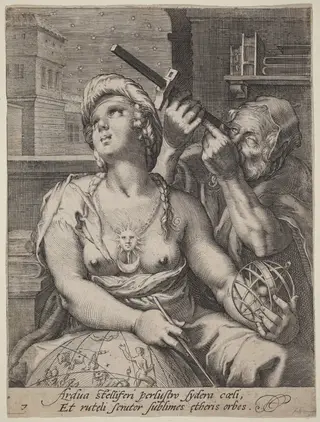 Astronomy, by Cornelis Jacobsz Drebbel, ink, 1597