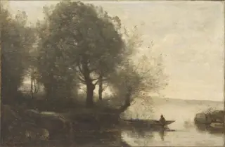 Fisherman, by Jean Baptiste Camille Corot, oil, 1867