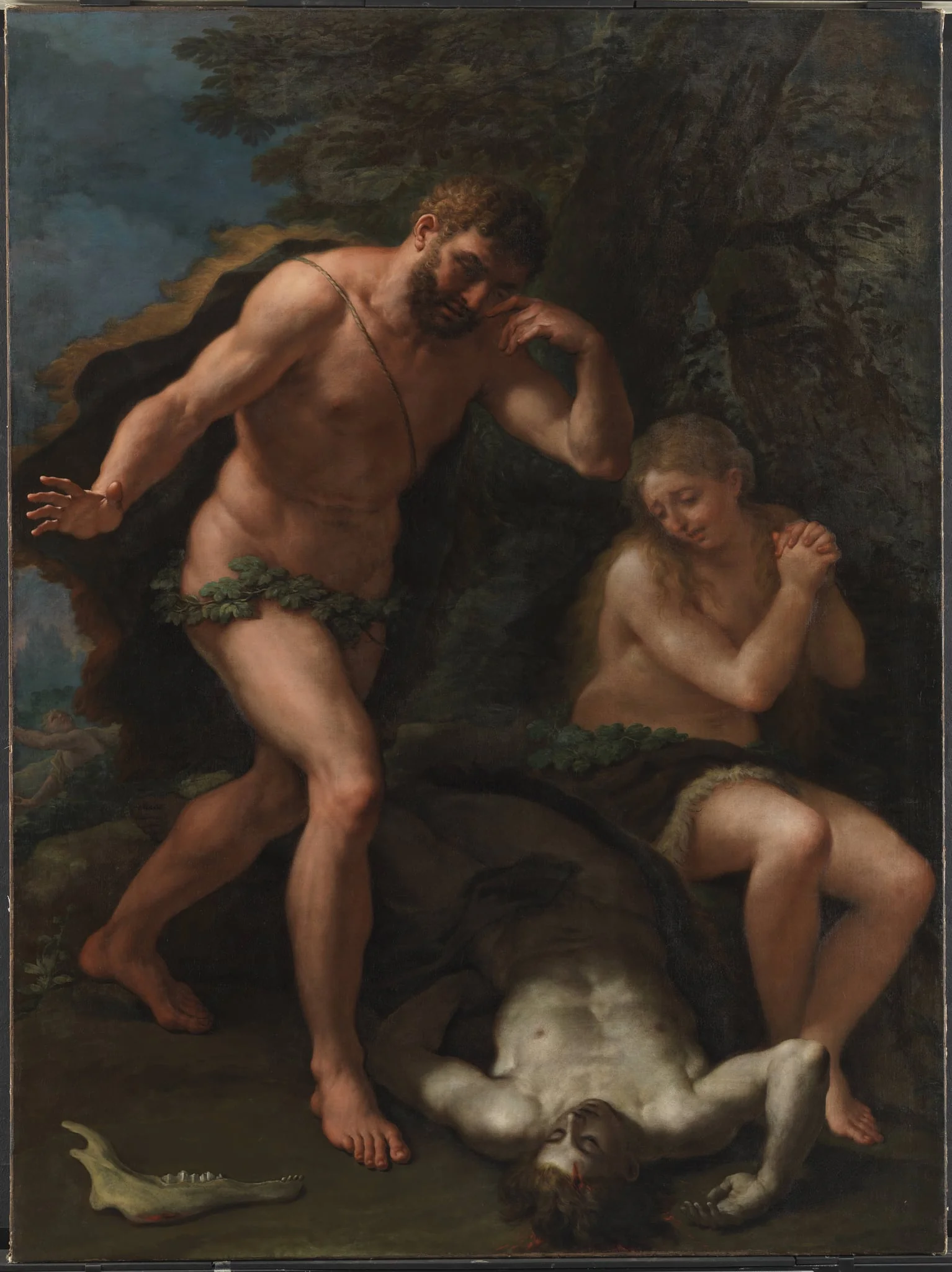 Adam and Eve Lamenting over the Body of Abel, detail