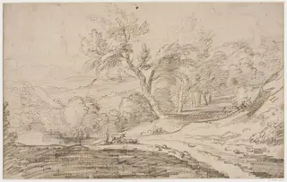 Landscape with lake, by Thomas Gainsborough, 1774