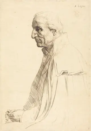 Old Spaniard (Vieil Espagnol), by Alphonse Legros, ink, 1874
