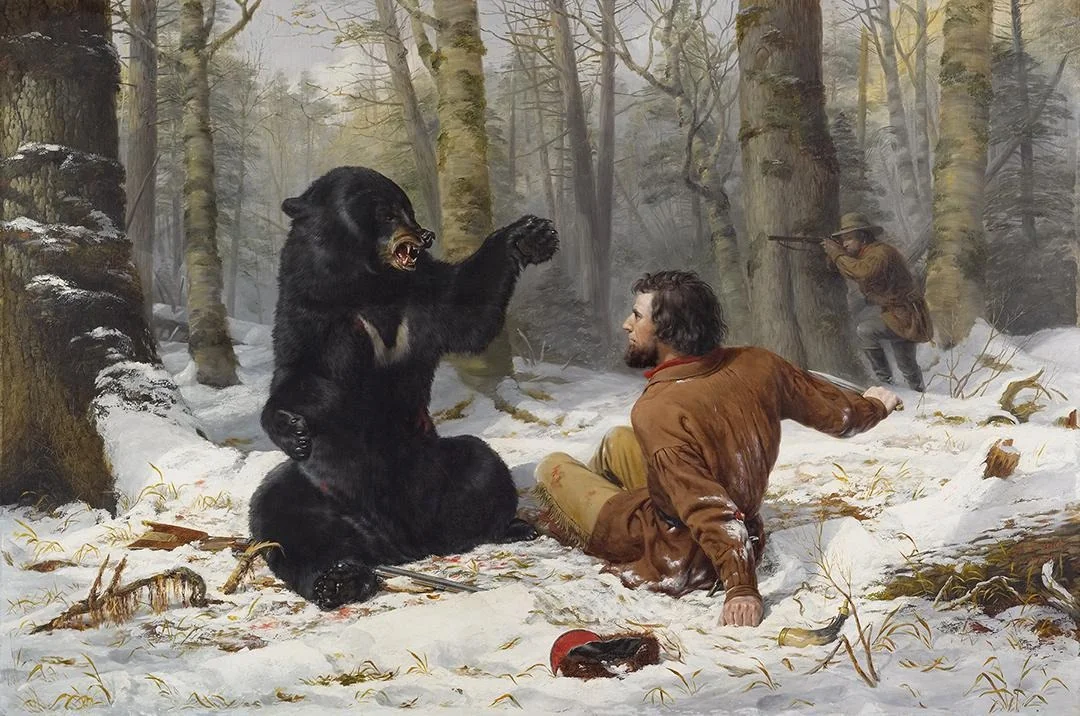 A Tight Fix—Bear Hunting, Early Winter, detail