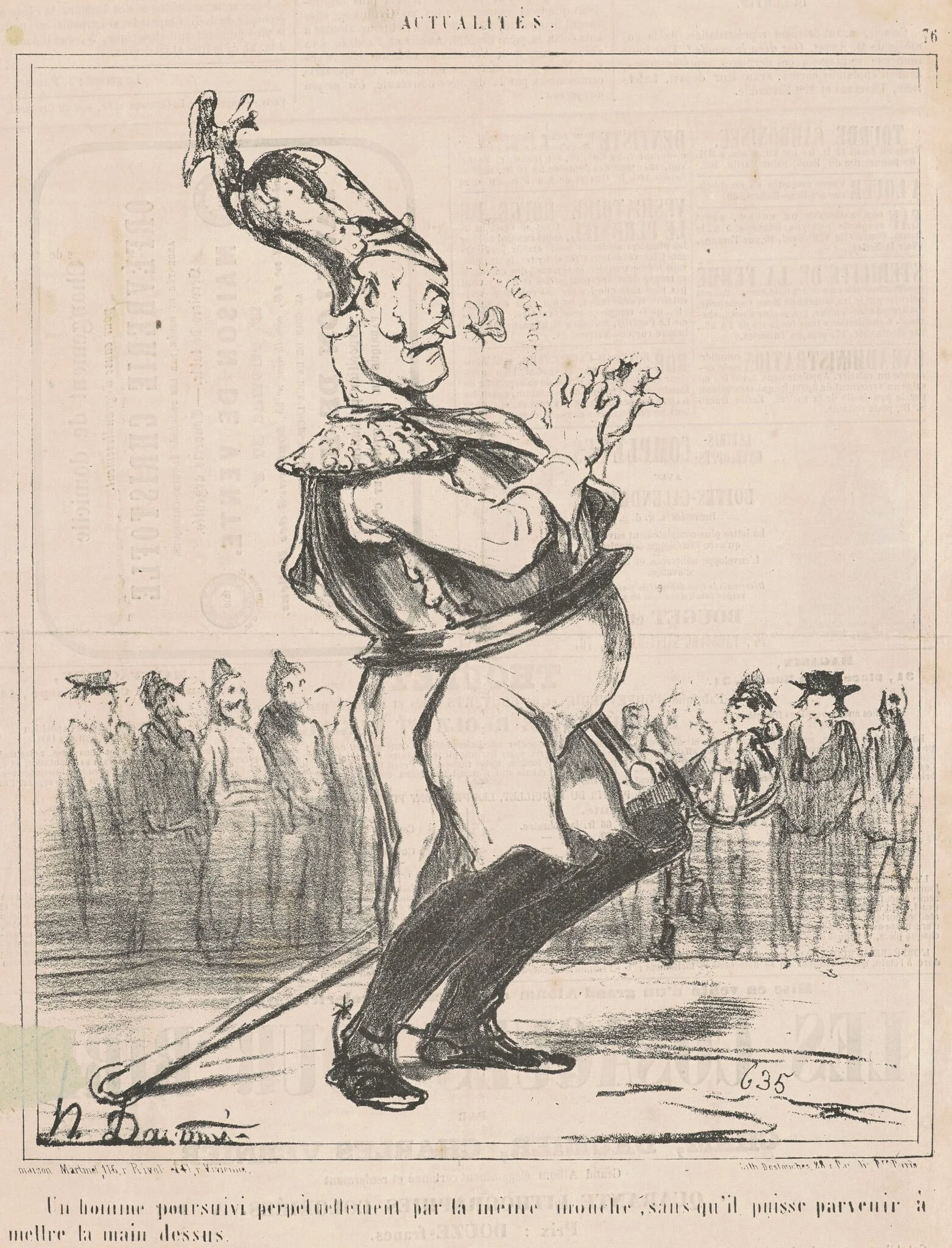 Un homme poursuivi ..., detail