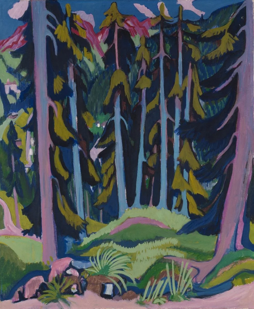 Waldlandschaft mit Bach, detail
