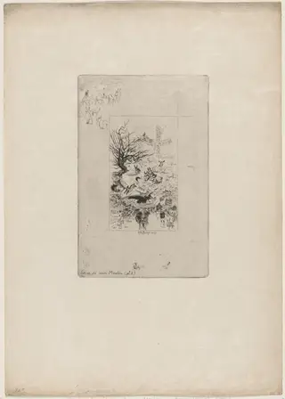 Title Page, by Félix-Hilaire Buhot, ink, 1879