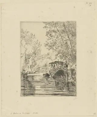 The Dyer's Boat, by Félix Bracquemond, ink, 1868