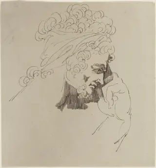 Head of a Man, by Master of the Giants, ink, 1779