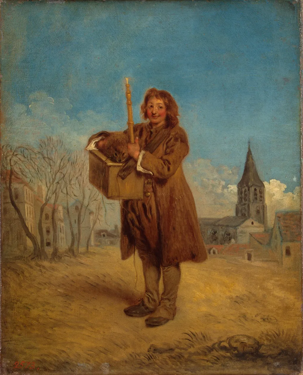 Savoyard with a Marmot, by Jean Antoine Watteau, oil, 1716
