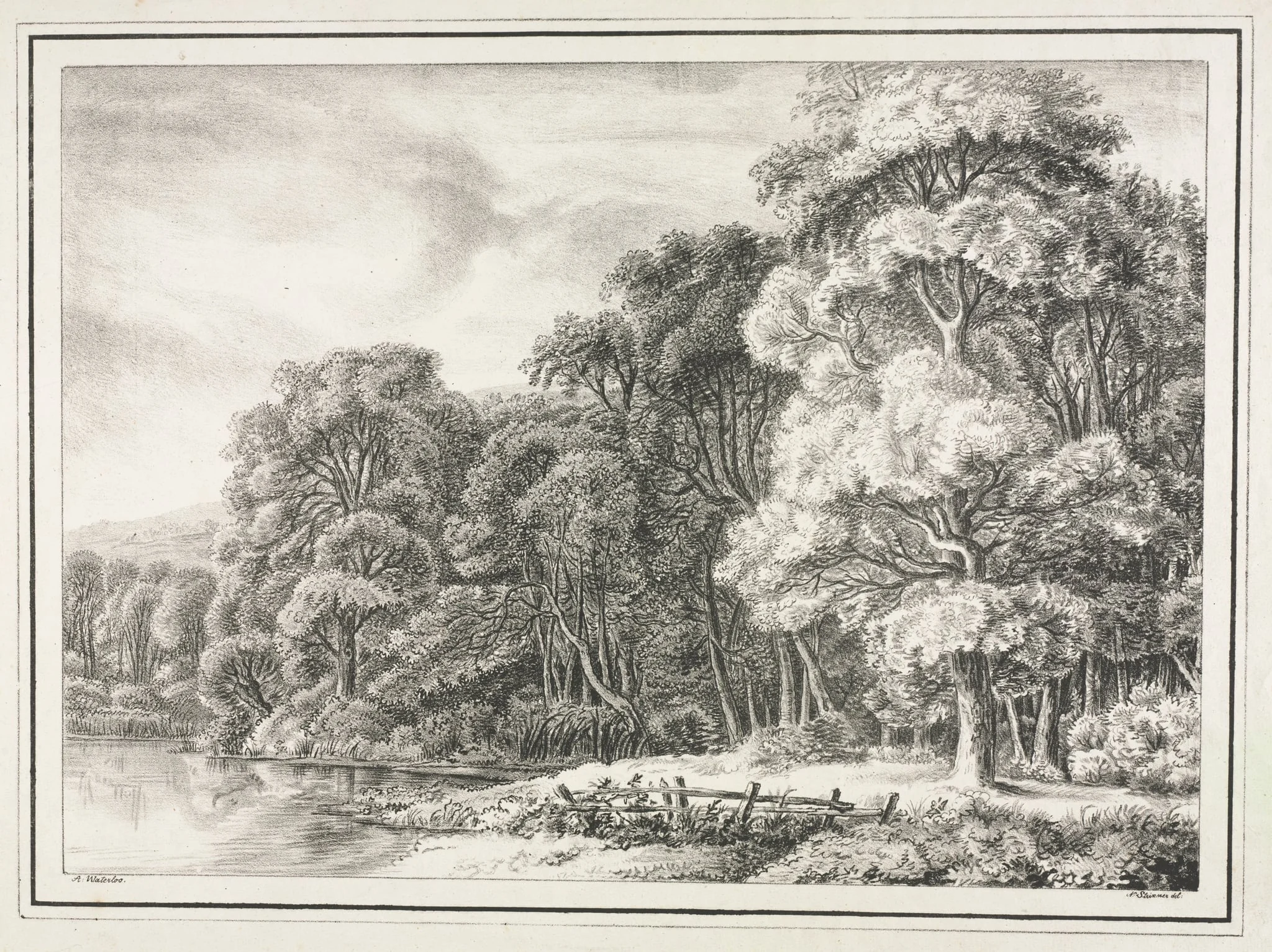 Woodland Scenery with Lake, detail