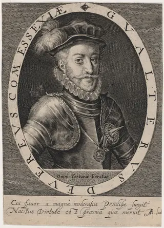 Walter Devereux, First Earl of Essex, by Magdalena van de Passe, ink, 1620