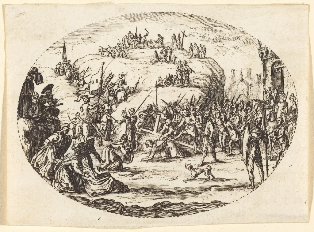 The Small Carrying of the Cross, by Charles-Nicolas Cochin I, ink, 1721