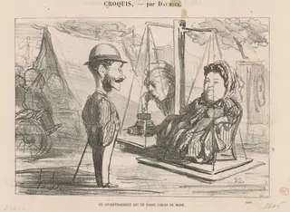 Un divertissement qui ... de mode, by Honoré Daumier, ink, 1865
