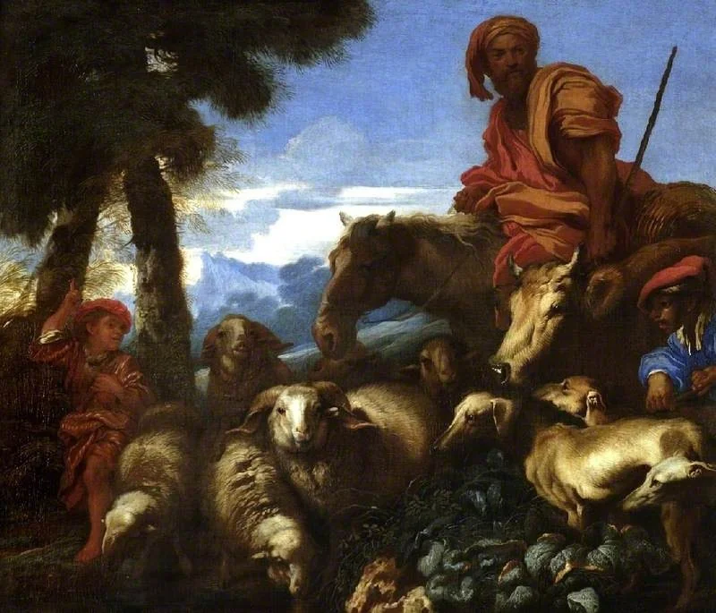 Abraham journeying to the land of Canaan, detail