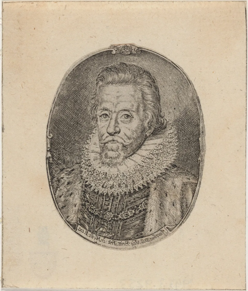James I, King of England, by Simon van de Passe, ink, 1621