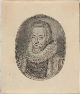James I, King of England, by Simon van de Passe, ink, 1621
