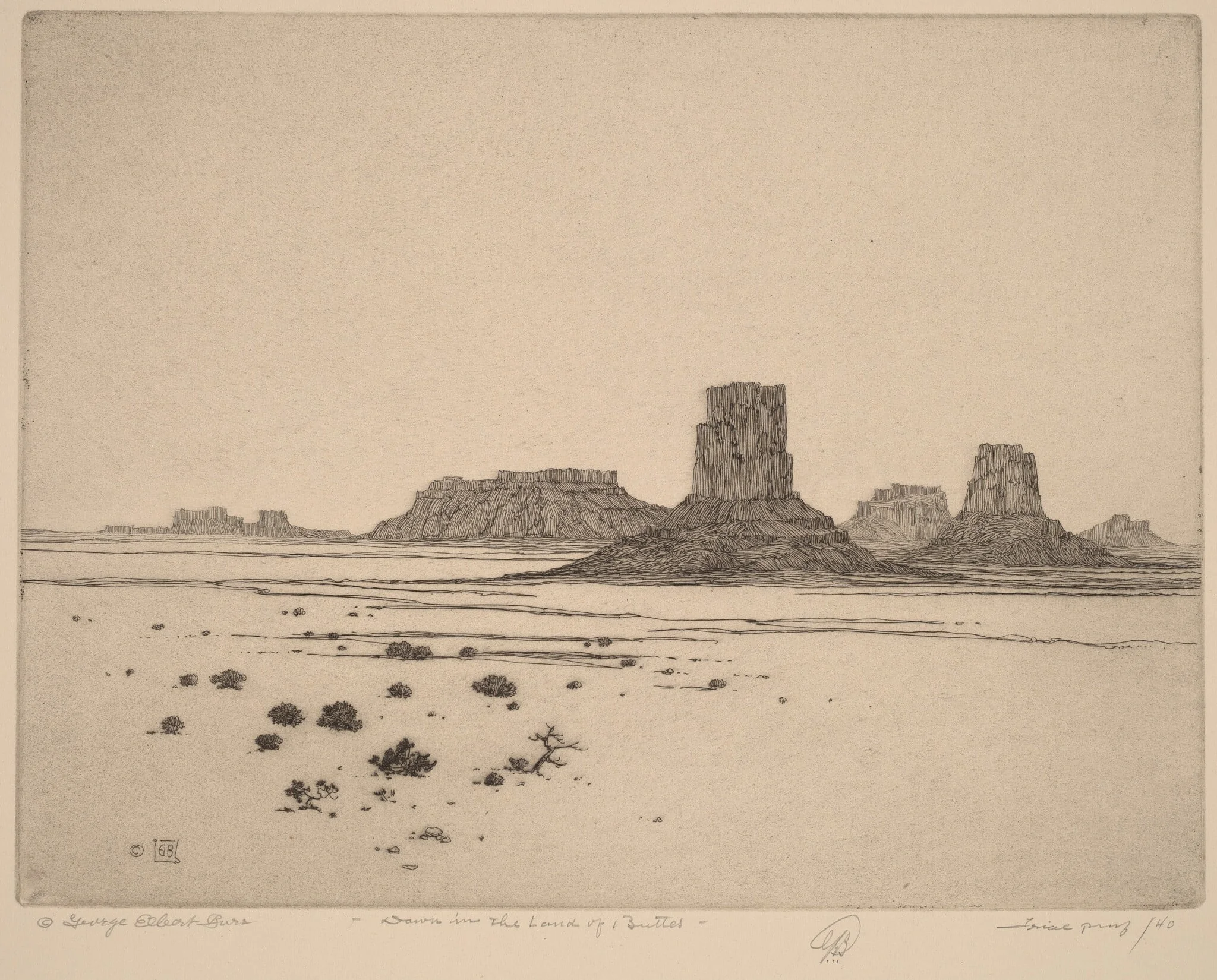Dawn in the Land of the Buttes, detail