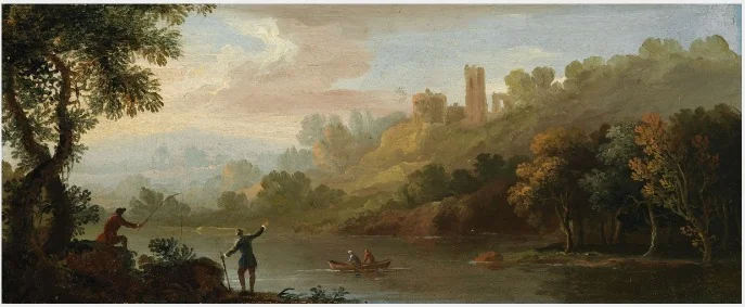 A River Scene, detail