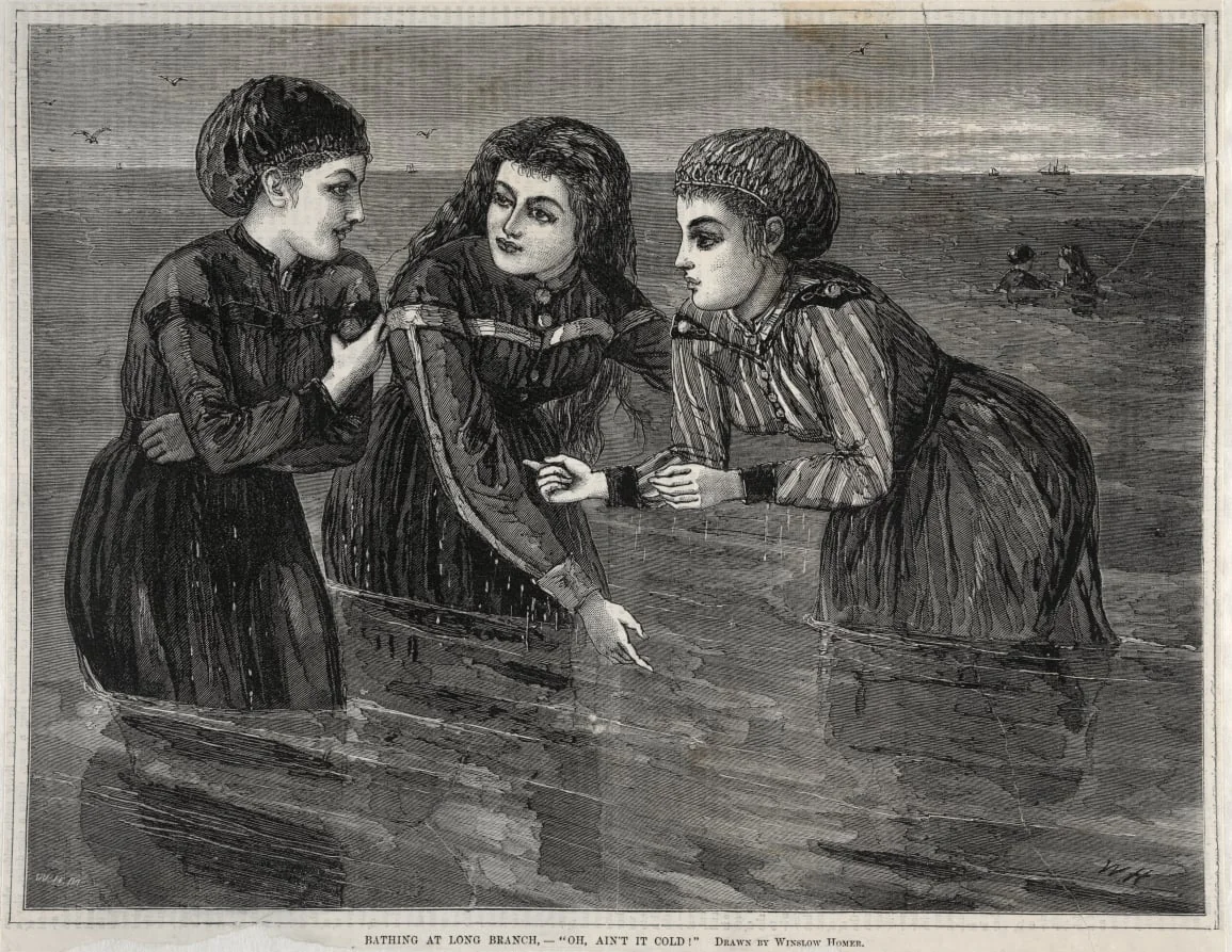 Bathing at Long Branch, - "Oh, Ain't it Cold!", detail