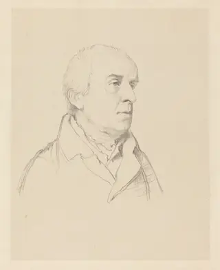 William Gunn, by Richard James Lane, ink, 1836