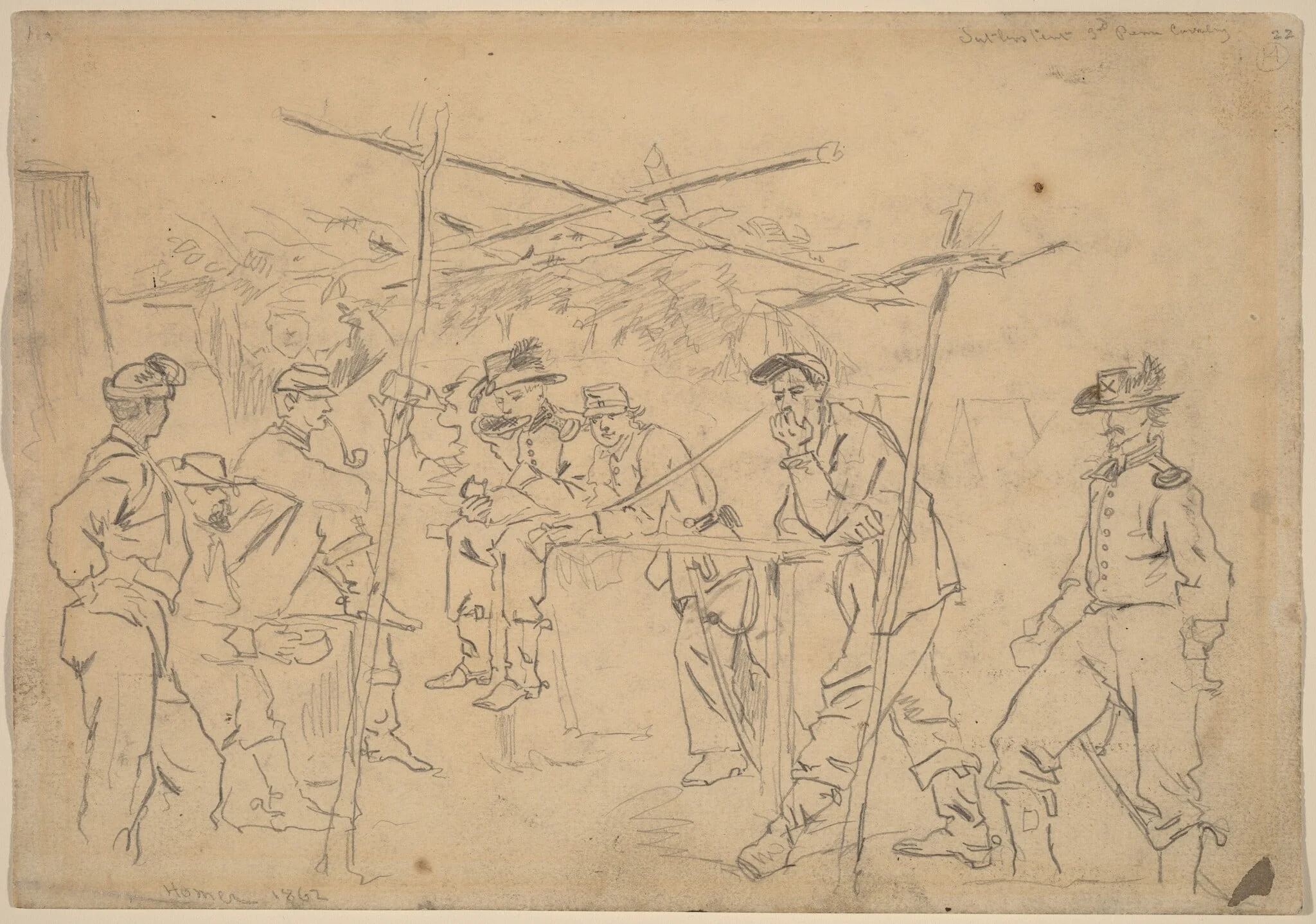 Sutler's Tent, 3rd Pennsylvania Cavalry [recto], detail