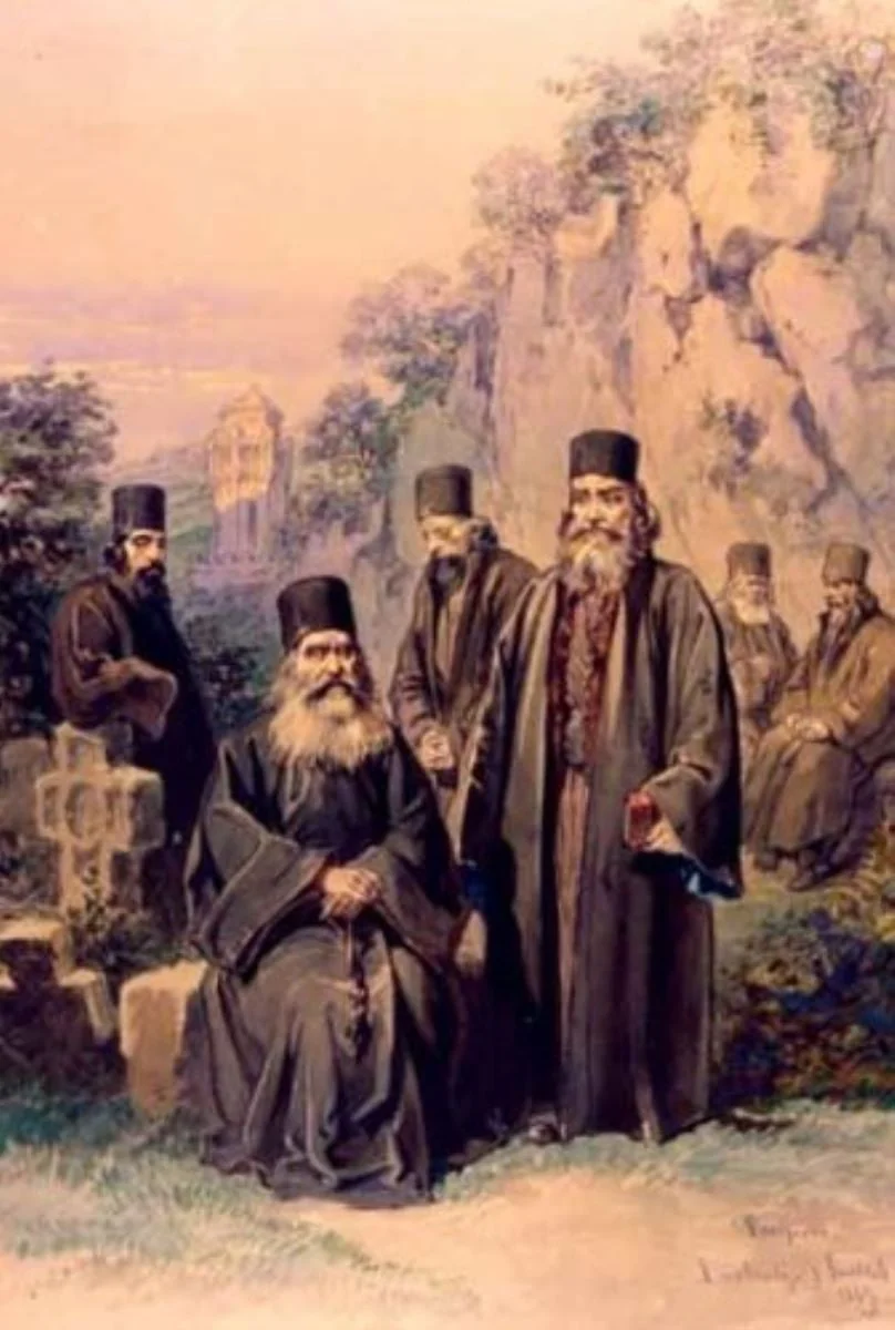 Călugări de la Mănăstirea Bistrița, detail