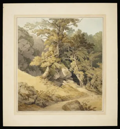 Canonteign, Devon, by John Abbott, watercolor, 1803