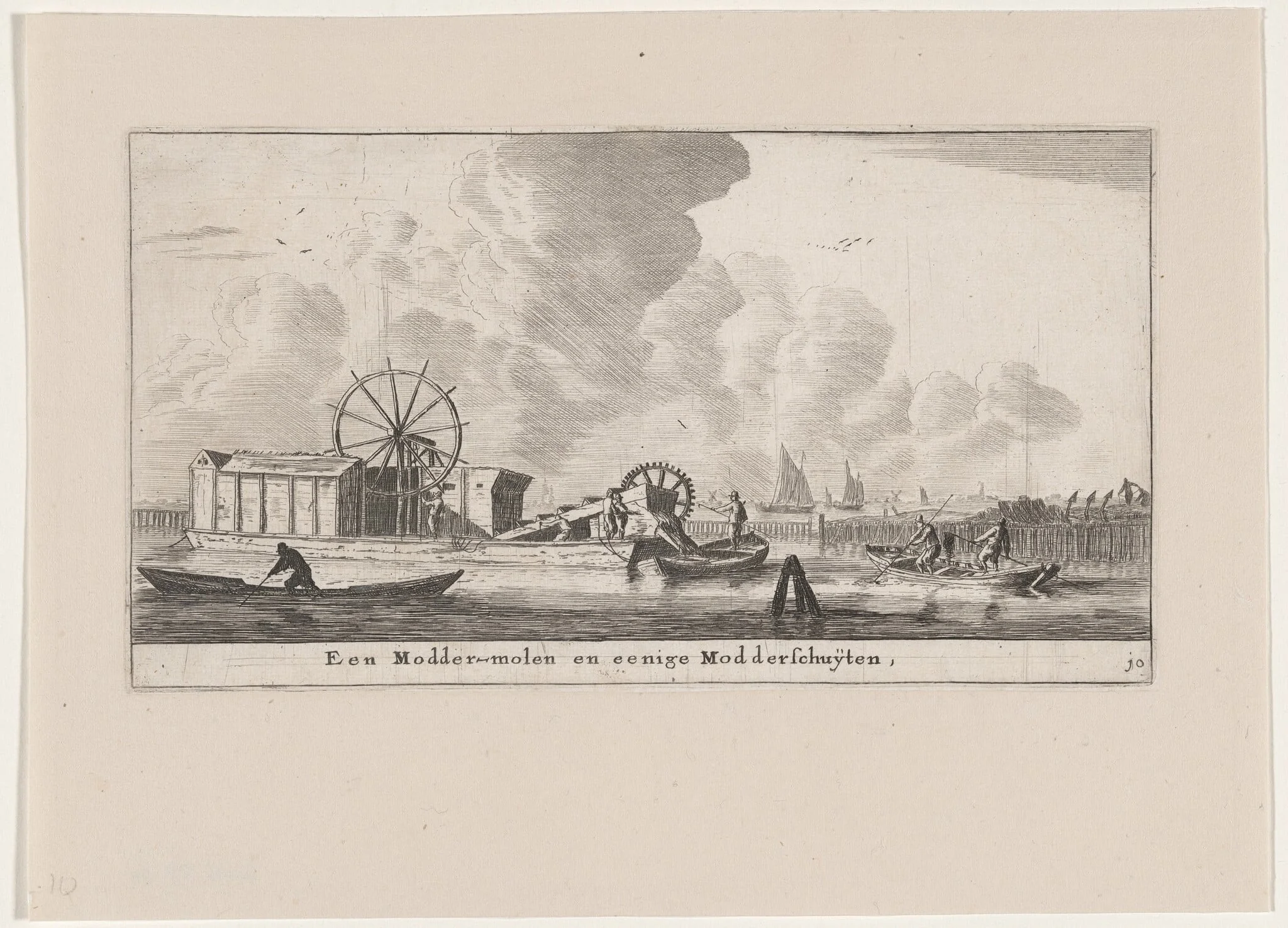 A Dredger and Mudhoppers, detail