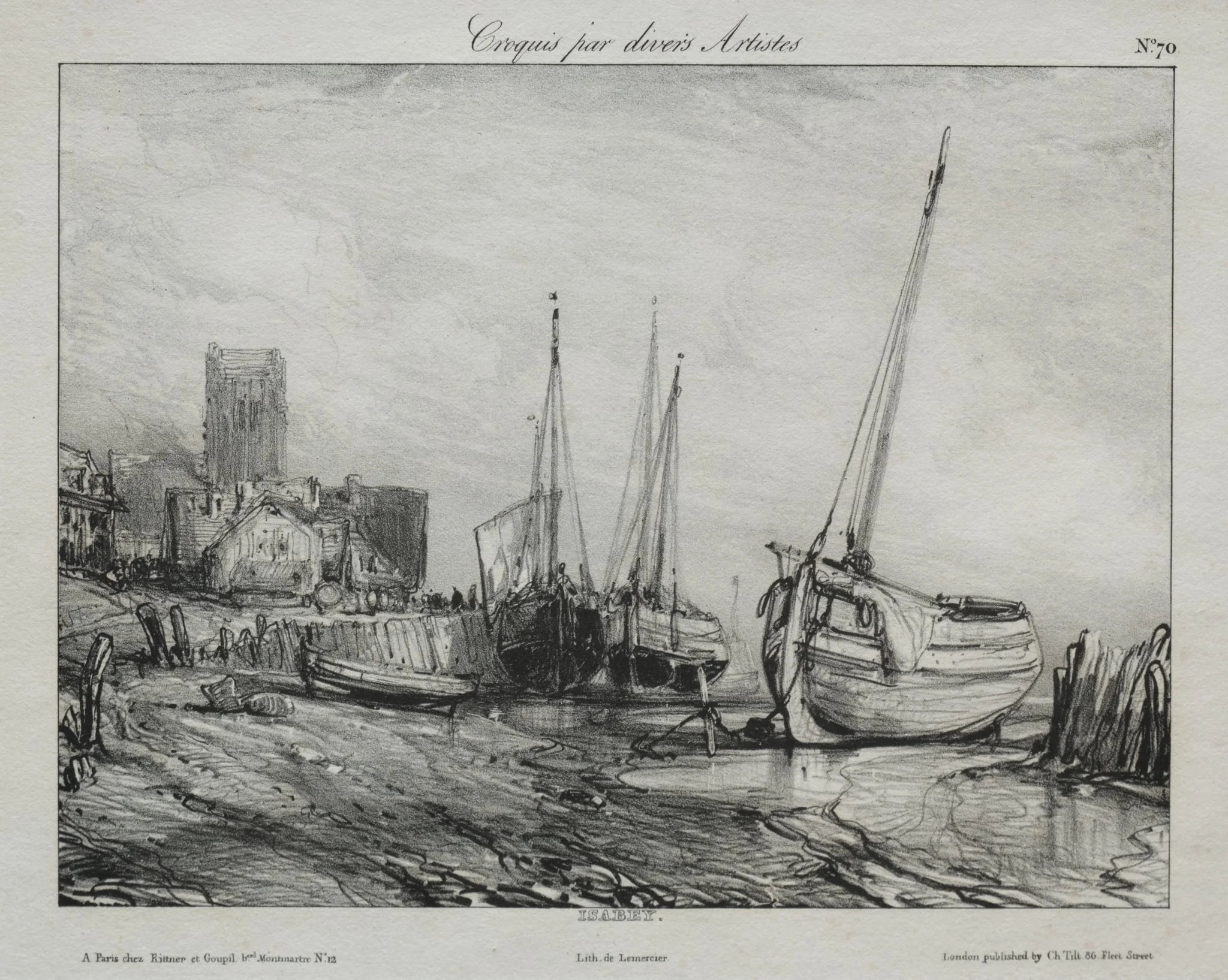 Fishing Boats along the Beach, detail