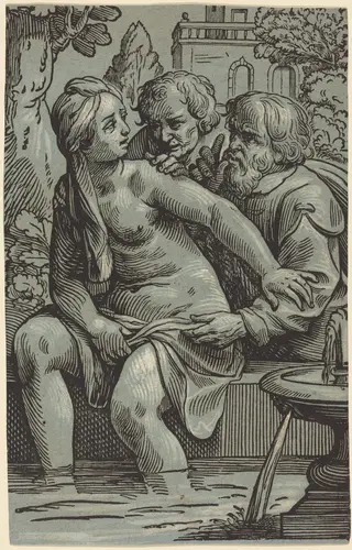 Susanna and the Elders, by Paul Maupin, gouache, 1625