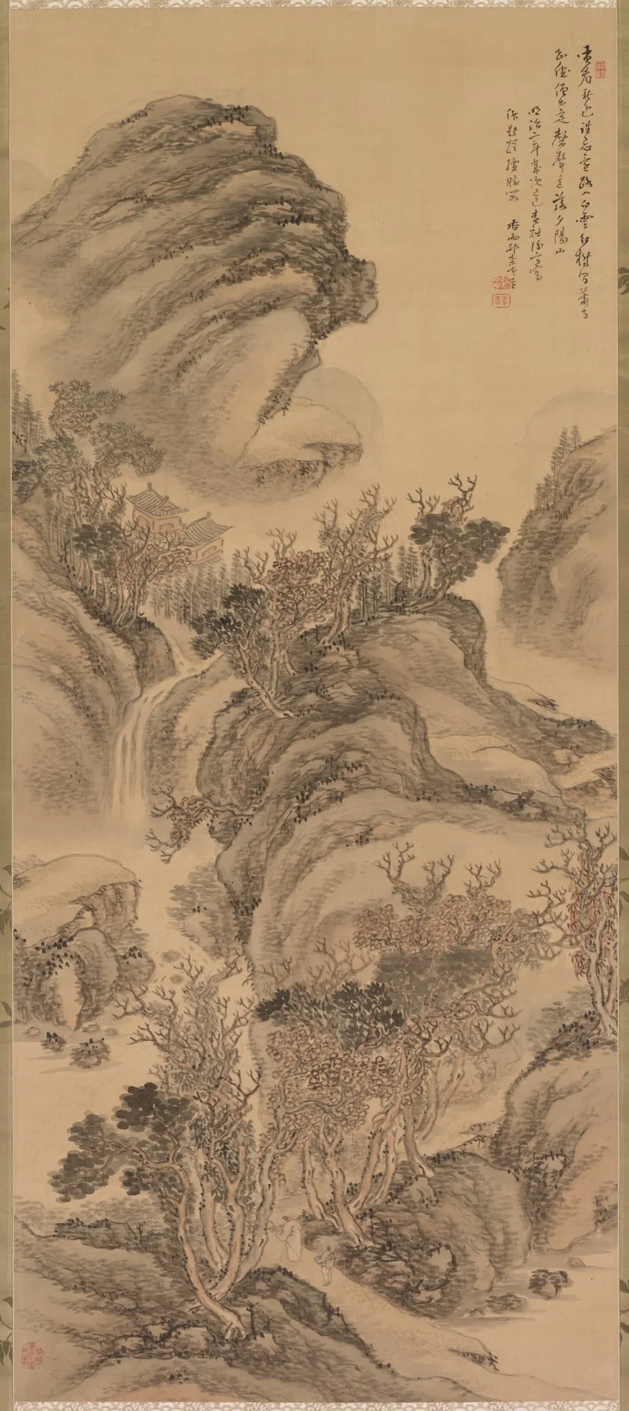 Sunset over Autumn Mountains, detail