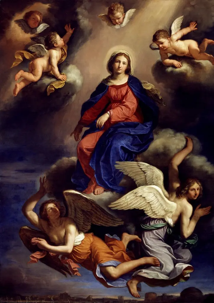 Assumption of the Virgin, by Guercino, oil, 1650