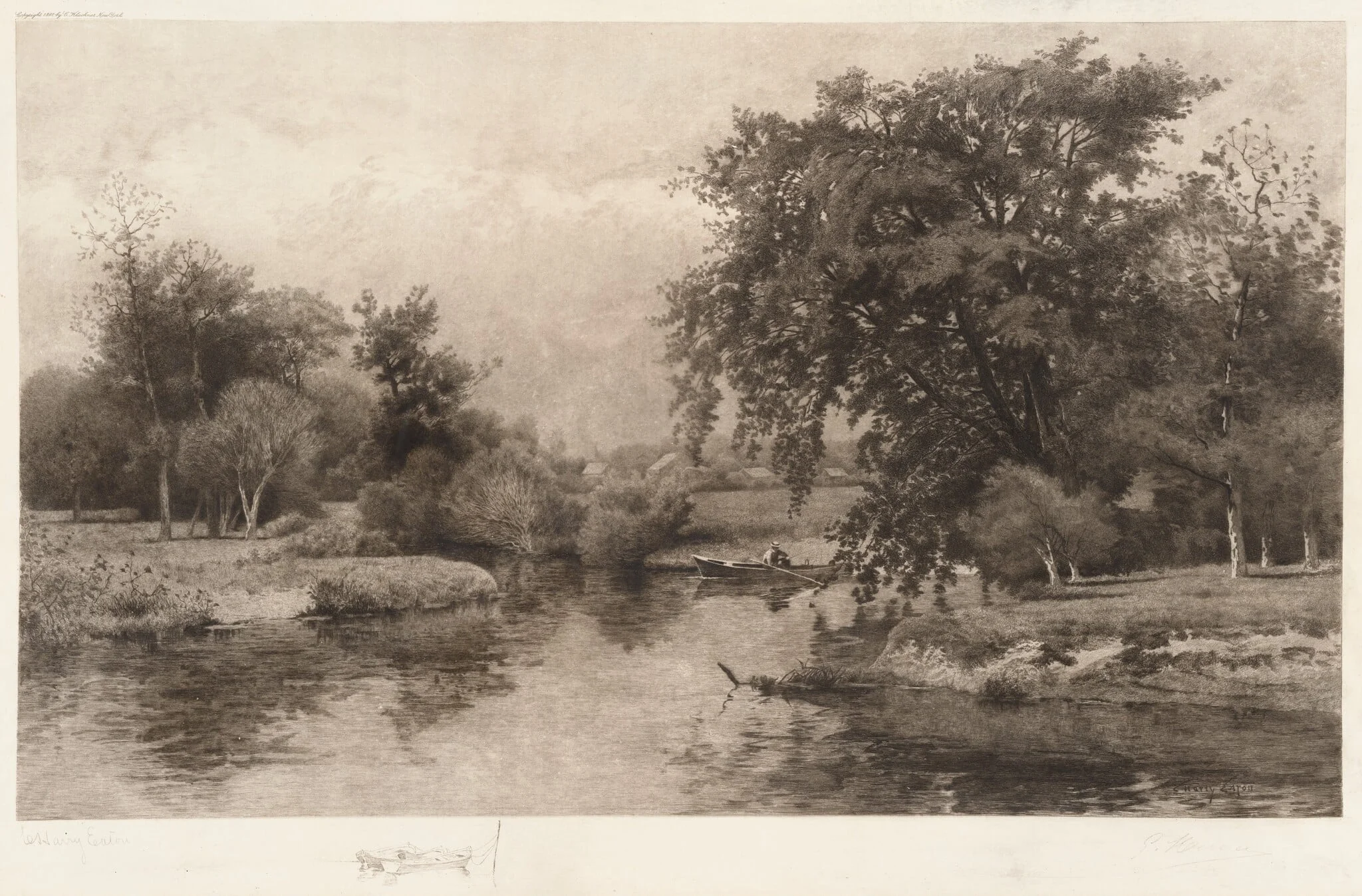 Untitled (Man Fishing on Lake), detail