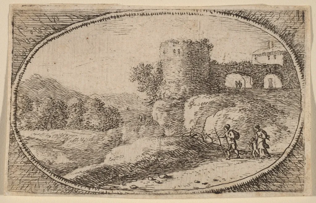 The Large Round Tower, by Herman van Swanevelt, ink, 1628