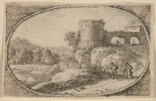 The Large Round Tower, by Herman van Swanevelt, ink, 1628