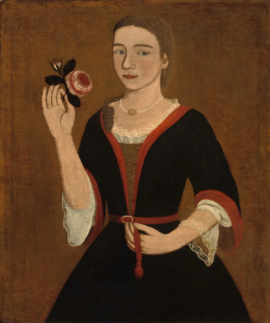 Miss Van Alen, by The Gansevoort Limner, oil, 1735