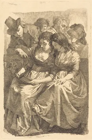 Schadow and His Family, by Johann Gottfried Schadow, ink, 1794