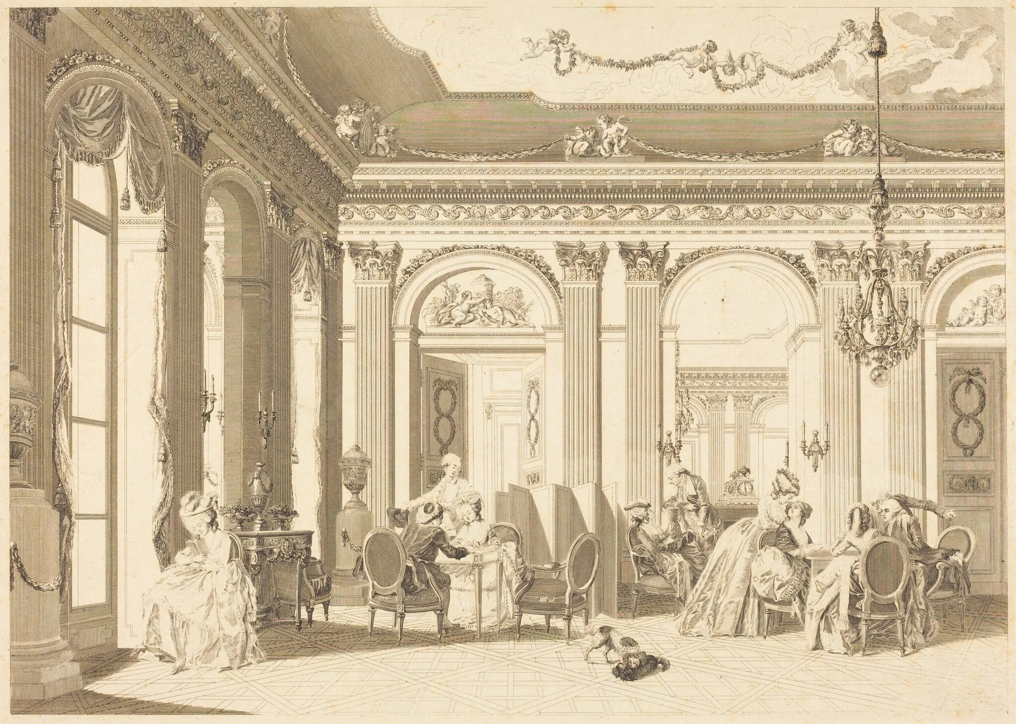 L'assemblee au salon, detail