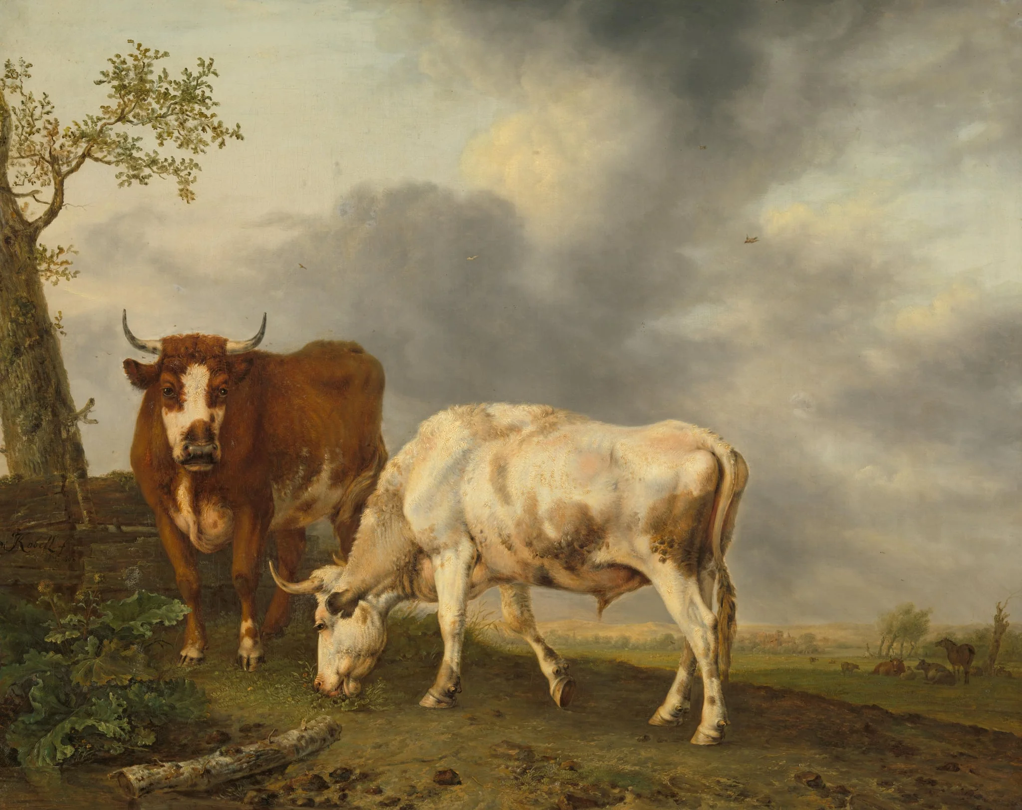 Oxen in the Meadow, detail