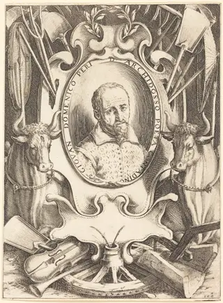 Giovanni Domenico Peri, by Jacques Callot, ink, 1619